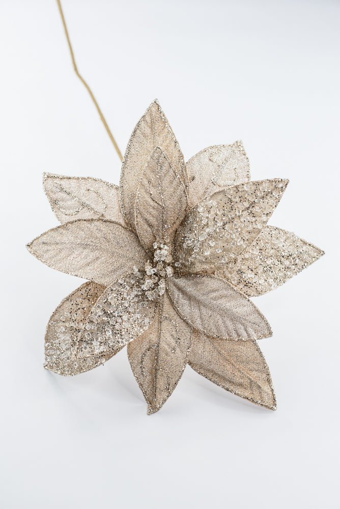 Artificial Champagne Poinsettia Stem - 22" - Greenery MarketArtificial Flowers251583
