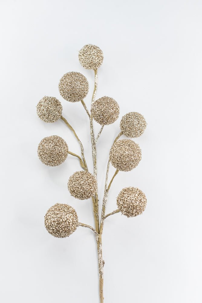 Artificial Champagne Sparkly Ball Spray - 26" - Greenery MarketArtificial Flora86737CH