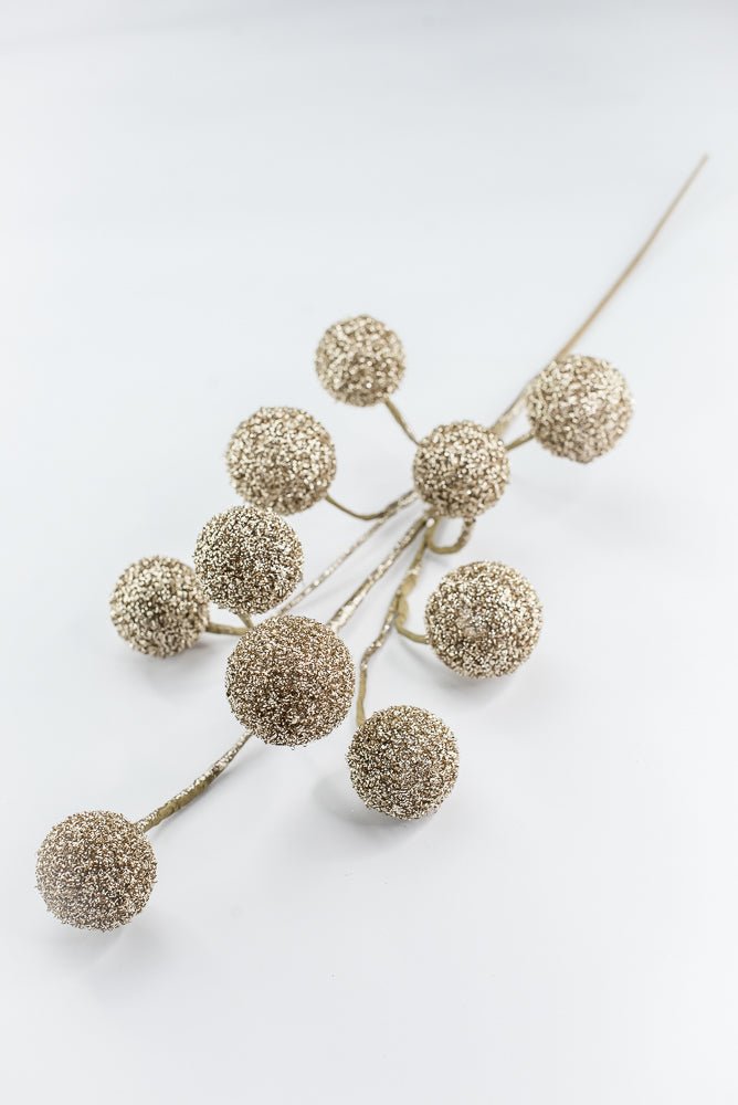 Artificial Champagne Sparkly Ball Spray - 26" - Greenery MarketArtificial Flora86737CH