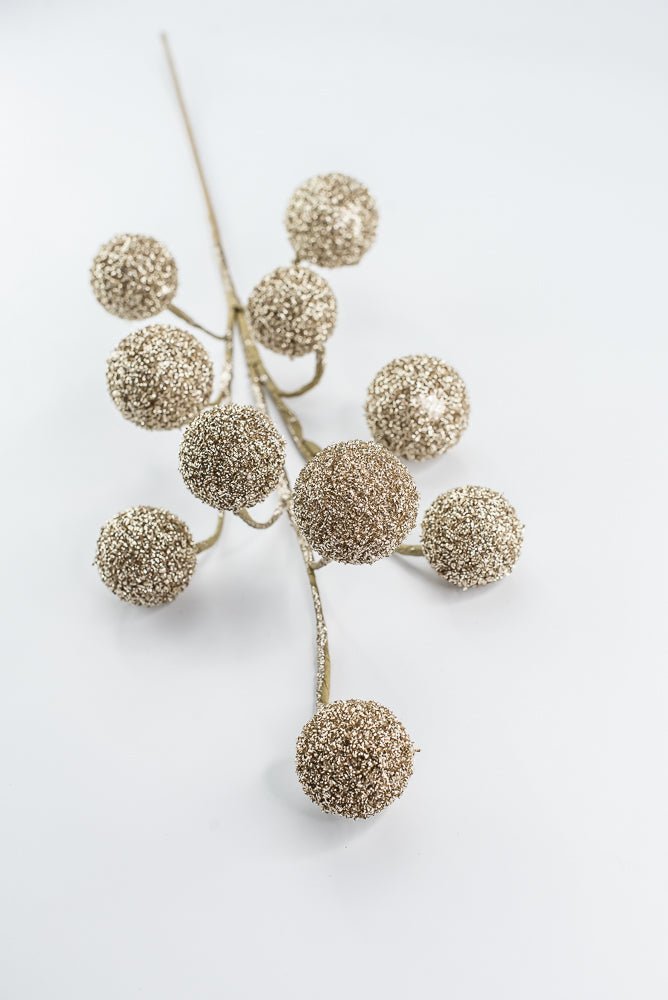 Artificial Champagne Sparkly Ball Spray - 26" - Greenery MarketArtificial Flora86737CH