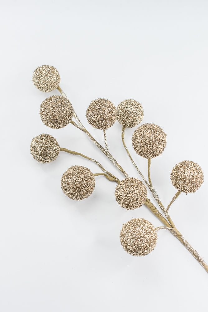 Artificial Champagne Sparkly Ball Spray - 26" - Greenery MarketArtificial Flora86737CH