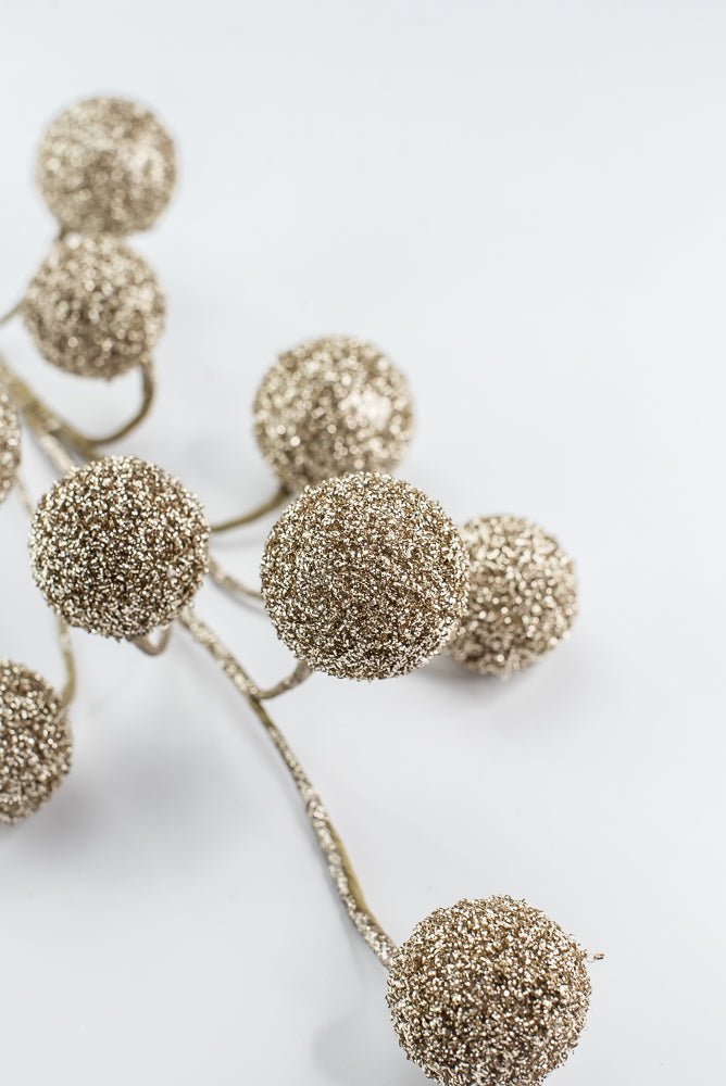 Artificial Champagne Sparkly Ball Spray - 26" - Greenery MarketArtificial Flora86737CH