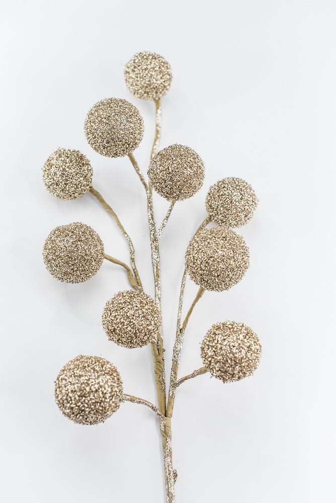 Artificial Champagne Sparkly Ball Spray - 26" - Greenery MarketArtificial Flora86737CH