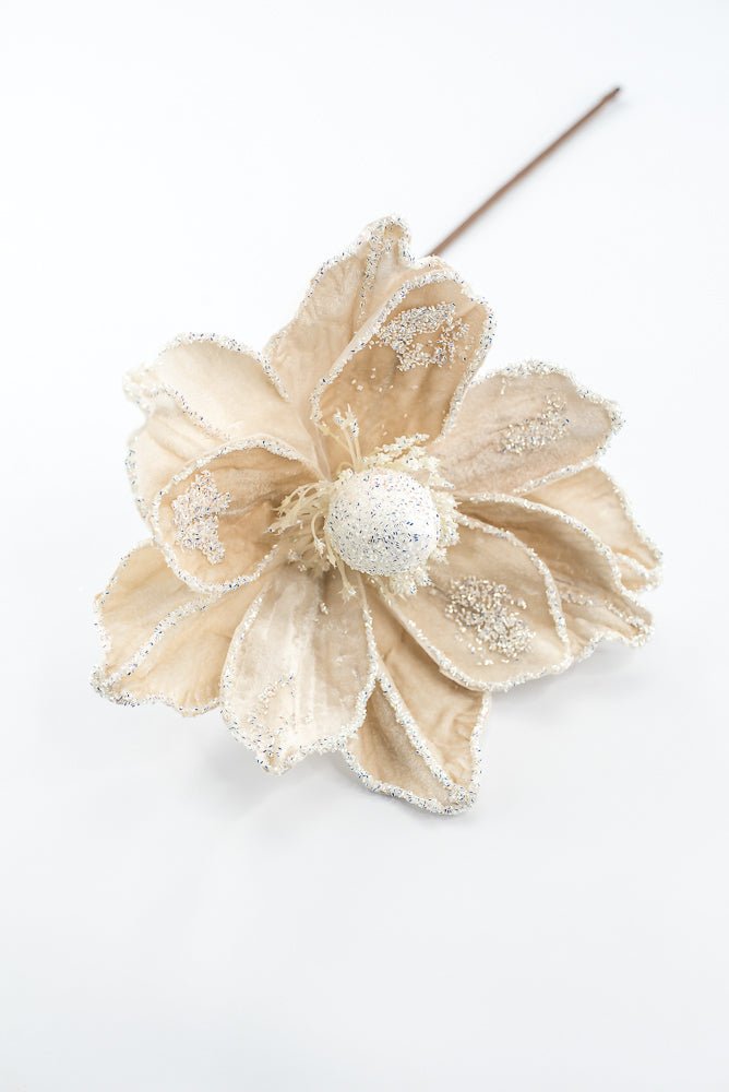 Artificial Champagne Velvet Magnolia Stem - 18" - Greenery MarketArtificial FloraXF715-CH