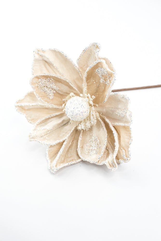 Artificial Champagne Velvet Magnolia Stem - 18" - Greenery MarketArtificial FloraXF715-CH