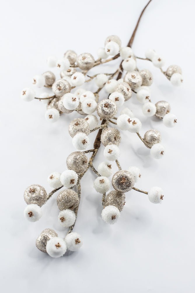 Artificial Champagne & White Mini Crabapple Spray - 30" - Greenery MarketArtificial Flora85764-CHAMPWT