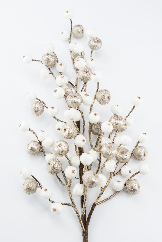 Artificial Champagne & White Mini Crabapple Spray - 30" - Greenery MarketArtificial Flora85764-CHAMPWT