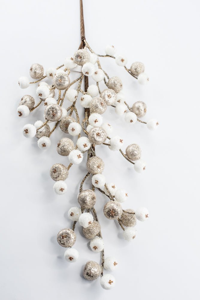 Artificial Champagne & White Mini Crabapple Spray - 30" - Greenery MarketArtificial Flora85764-CHAMPWT
