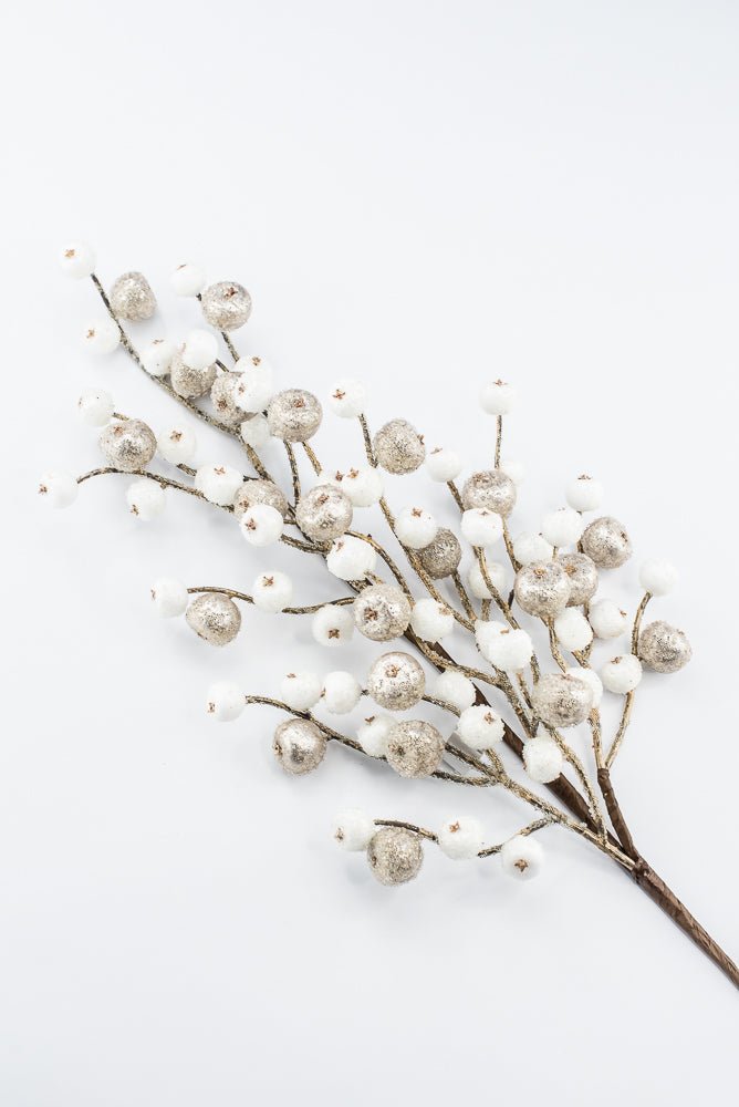 Artificial Champagne & White Mini Crabapple Spray - 30" - Greenery MarketArtificial Flora85764-CHAMPWT