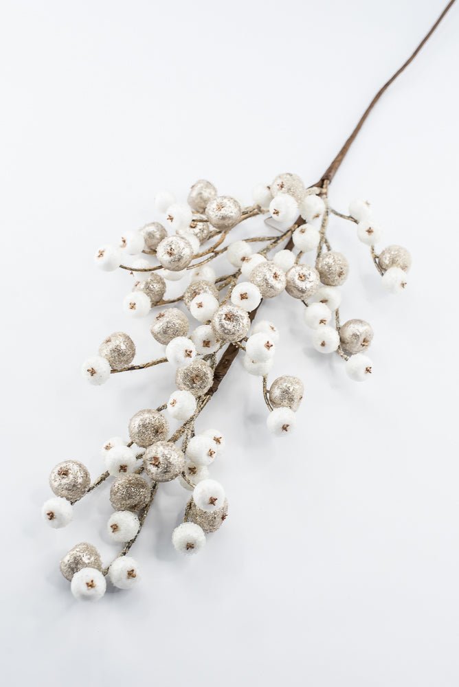 Artificial Champagne & White Mini Crabapple Spray - 30" - Greenery MarketArtificial Flora85764-CHAMPWT