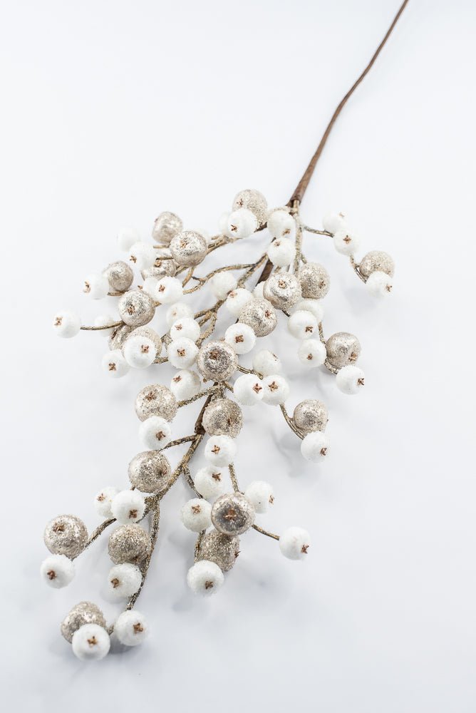 Artificial Champagne & White Mini Crabapple Spray - 30" - Greenery MarketArtificial Flora85764-CHAMPWT