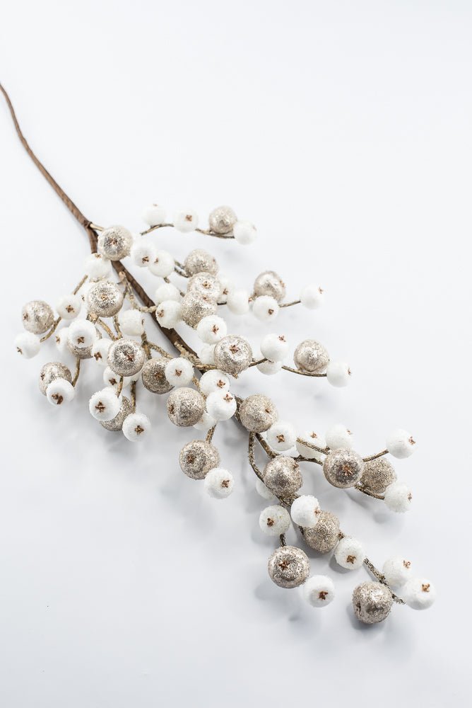 Artificial Champagne & White Mini Crabapple Spray - 30" - Greenery MarketArtificial Flora85764-CHAMPWT
