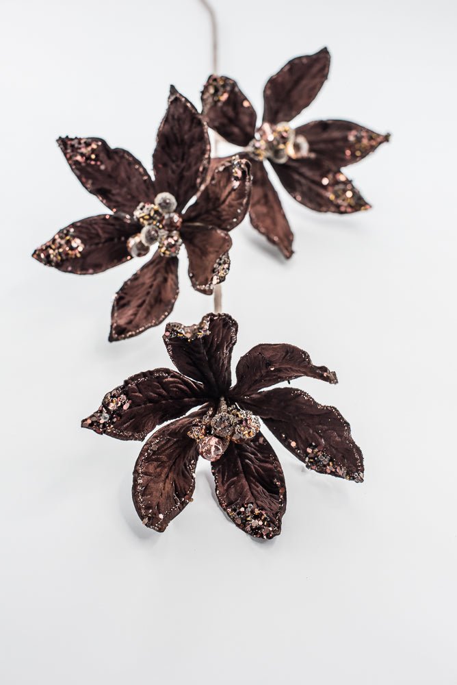 Artificial Chocolate Poinsettia Spray - 28" - Greenery MarketArtificial Flowers283566