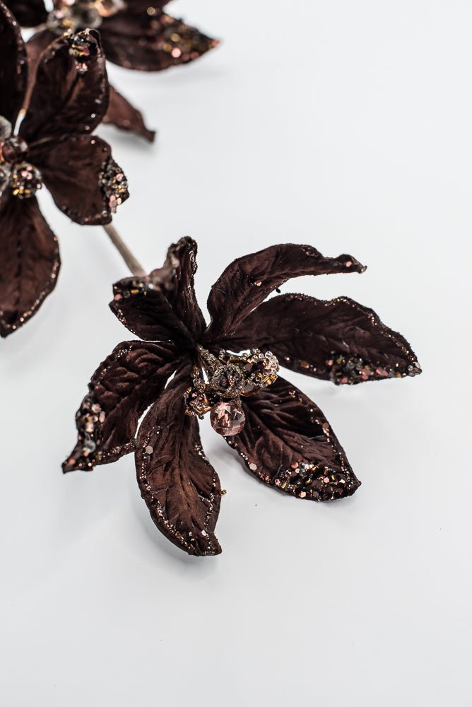 Artificial Chocolate Poinsettia Spray - 28" - Greenery MarketArtificial Flowers283566