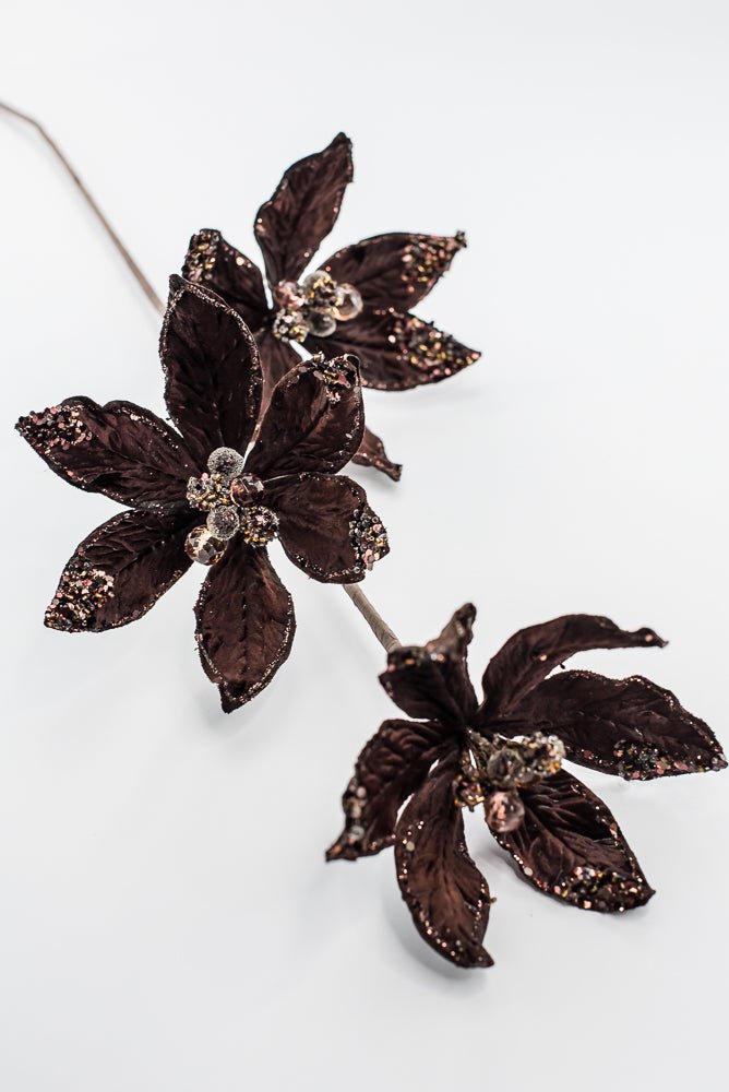 Artificial Chocolate Poinsettia Spray - 28" - Greenery MarketArtificial Flowers283566