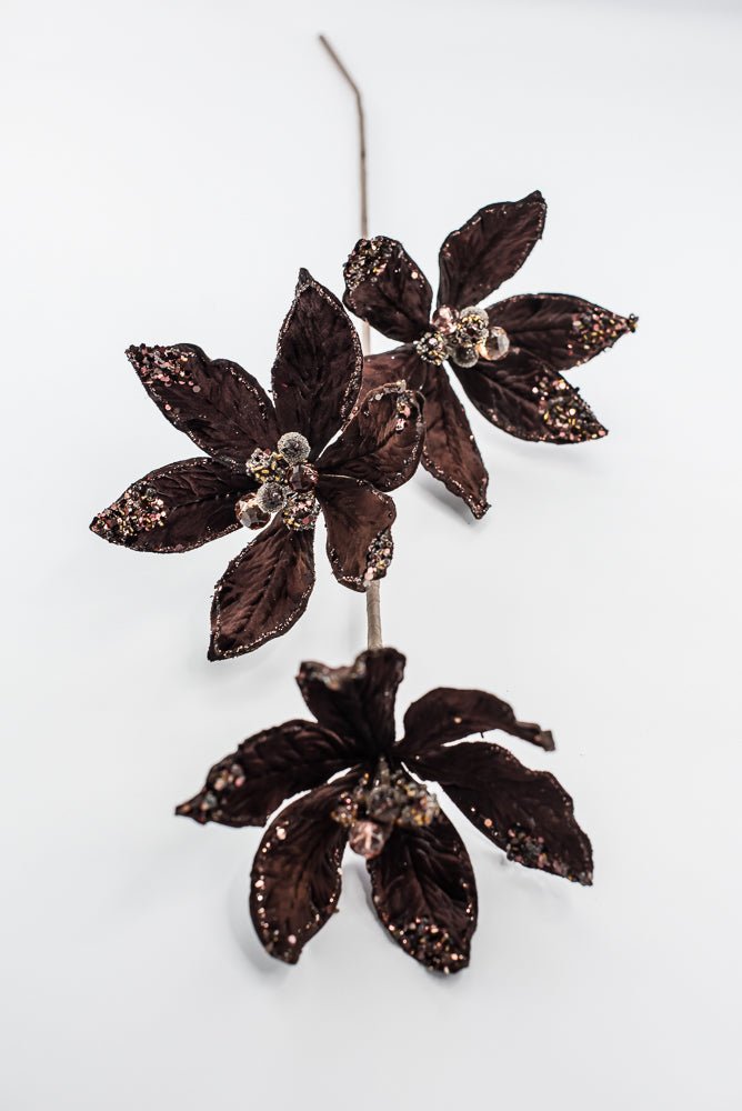Artificial Chocolate Poinsettia Spray - 28" - Greenery MarketArtificial Flowers283566