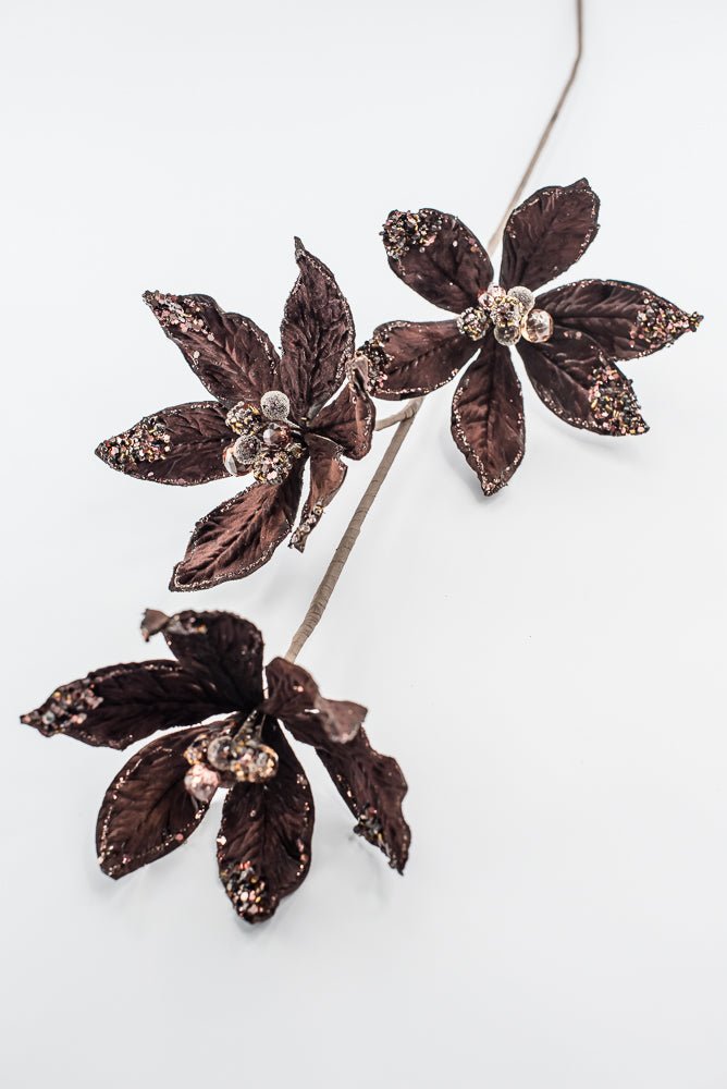 Artificial Chocolate Poinsettia Spray - 28" - Greenery MarketArtificial Flowers283566