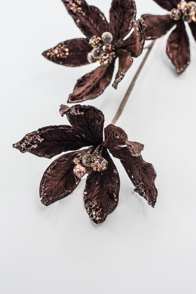 Artificial Chocolate Poinsettia Spray - 28" - Greenery MarketArtificial Flowers283566