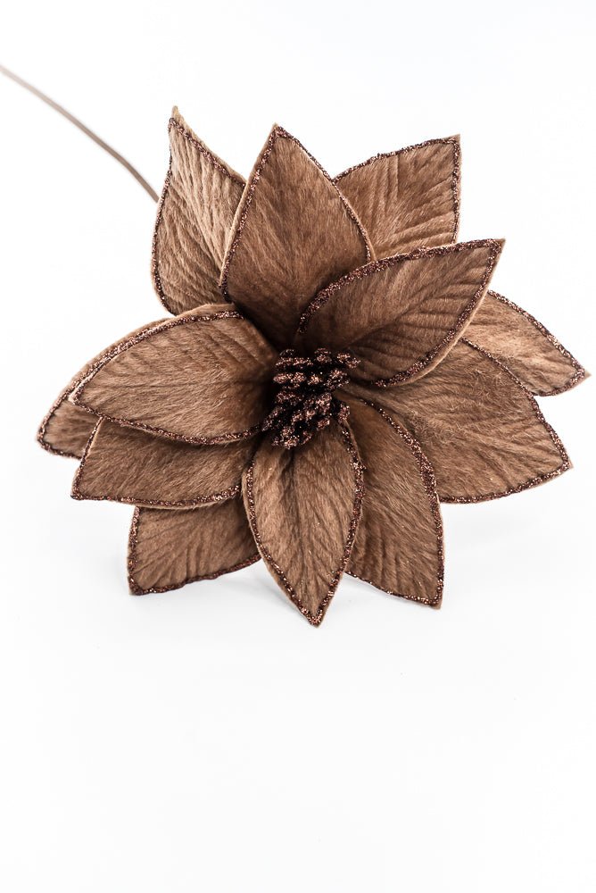 Artificial Chocolate Poinsettia Stem - 20" - Greenery Market86937BN