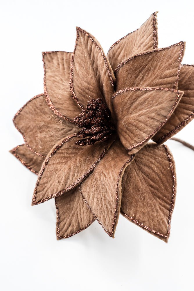 Artificial Chocolate Poinsettia Stem - 20" - Greenery Market86937BN
