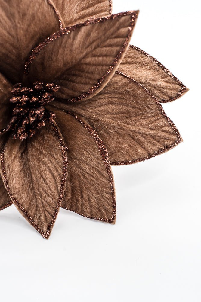 Artificial Chocolate Poinsettia Stem - 20" - Greenery Market86937BN