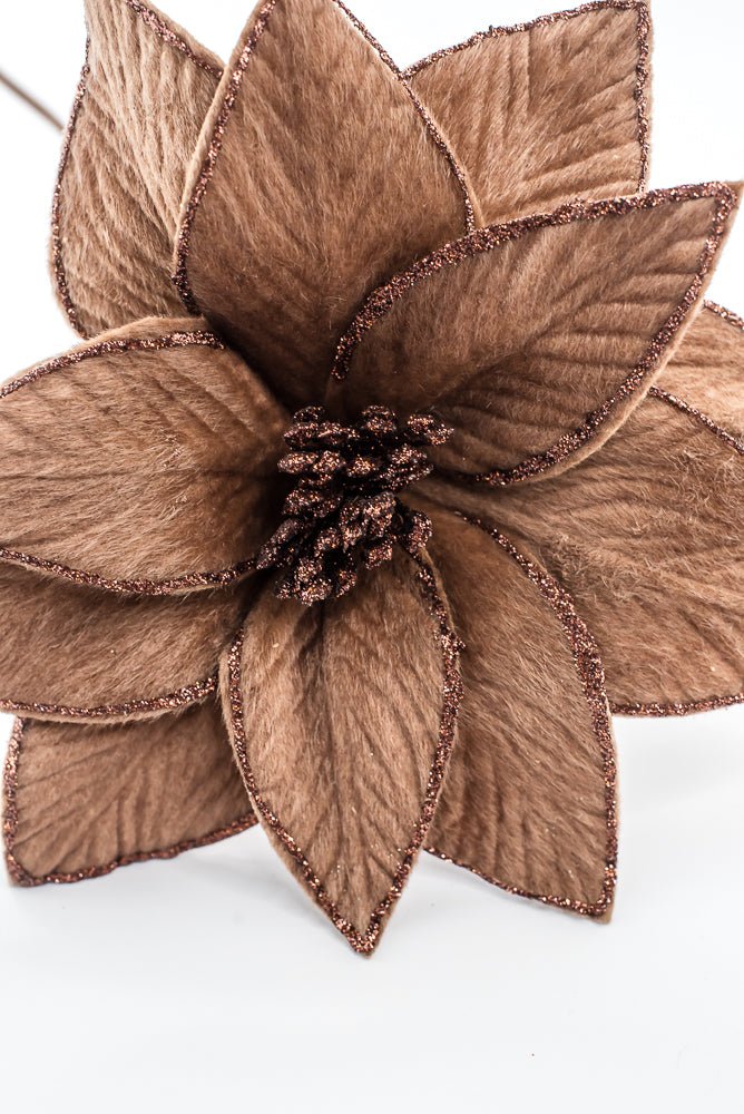 Artificial Chocolate Poinsettia Stem - 20" - Greenery Market86937BN