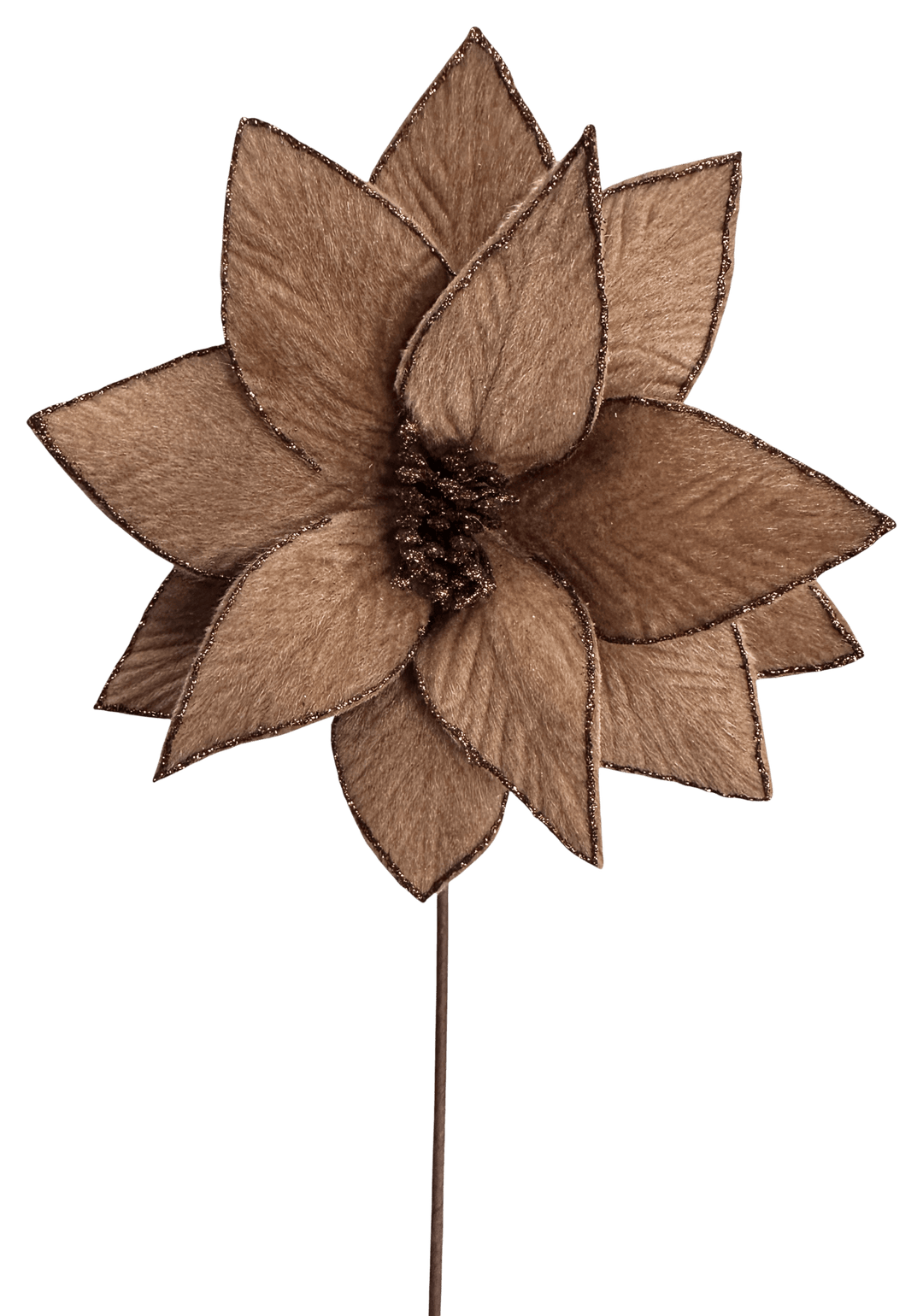 Artificial Chocolate Poinsettia Stem - 20" - Greenery Market86937BN