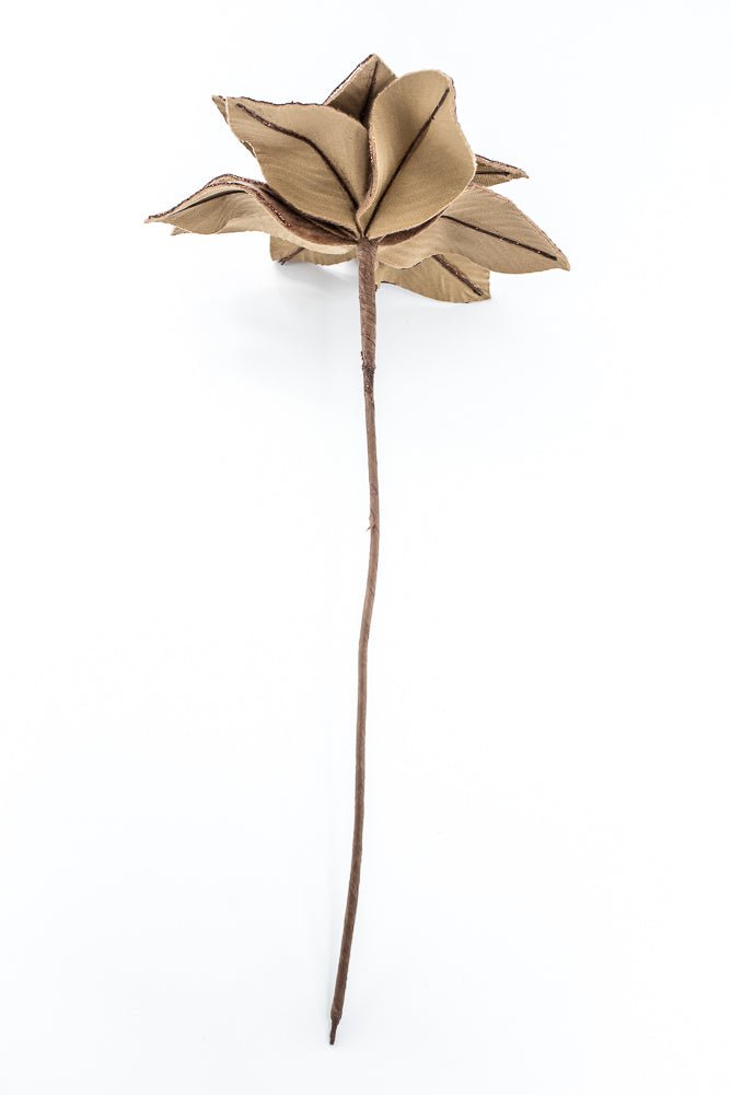 Artificial Chocolate Poinsettia Stem - 20" - Greenery Market86937BN
