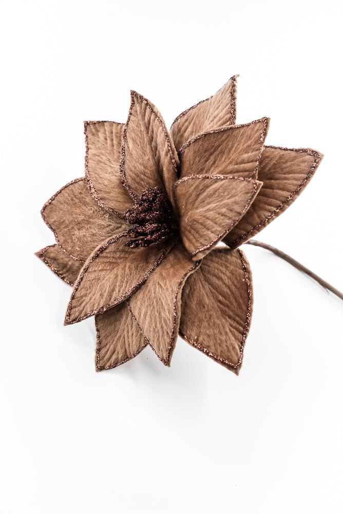 Artificial Chocolate Poinsettia Stem - 20" - Greenery Market86937BN