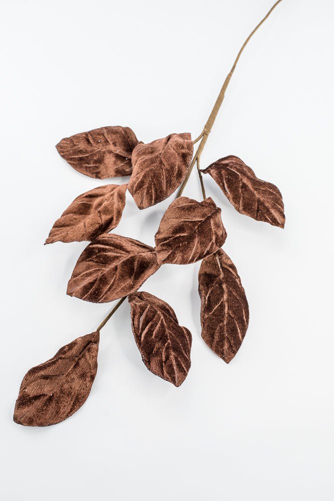Artificial Chocolate Velvet Magnolia Leaves Spray - 30" - Greenery Market86787CHO