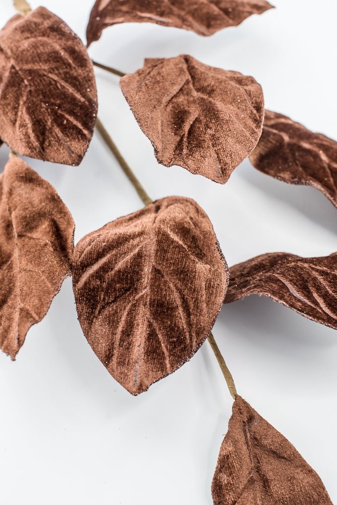 Artificial Chocolate Velvet Magnolia Leaves Spray - 30" - Greenery Market86787CHO