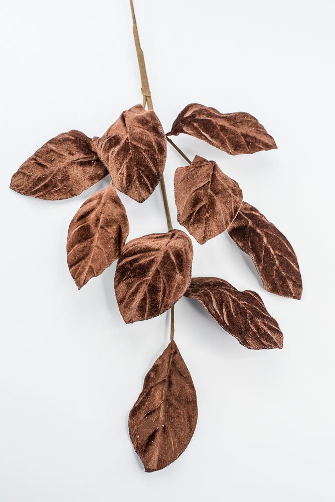 Artificial Chocolate Velvet Magnolia Leaves Spray - 30" - Greenery Market86787CHO