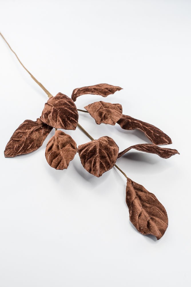 Artificial Chocolate Velvet Magnolia Leaves Spray - 30" - Greenery Market86787CHO