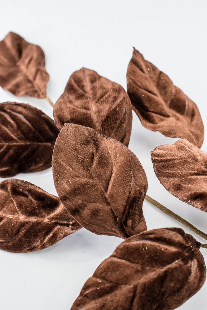 Artificial Chocolate Velvet Magnolia Leaves Spray - 30" - Greenery Market86787CHO