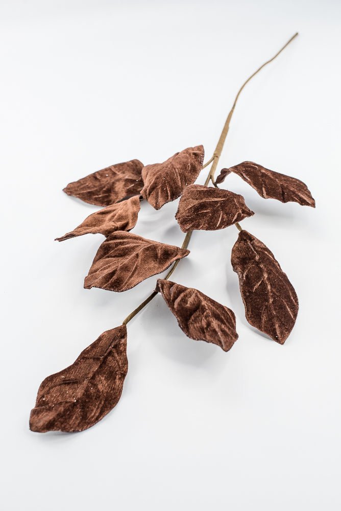 Artificial Chocolate Velvet Magnolia Leaves Spray - 30" - Greenery Market86787CHO
