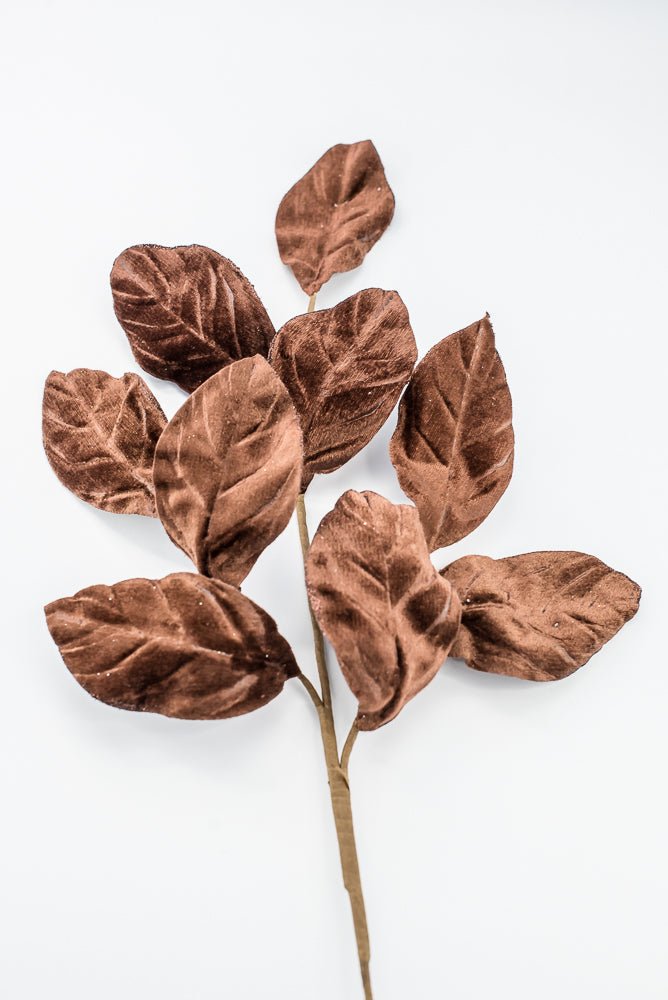 Artificial Chocolate Velvet Magnolia Leaves Spray - 30" - Greenery Market86787CHO