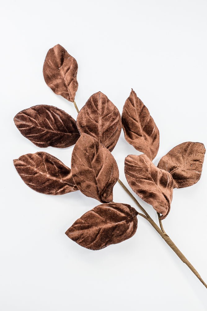 Artificial Chocolate Velvet Magnolia Leaves Spray - 30" - Greenery Market86787CHO