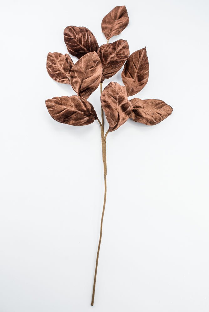 Artificial Chocolate Velvet Magnolia Leaves Spray - 30" - Greenery Market86787CHO