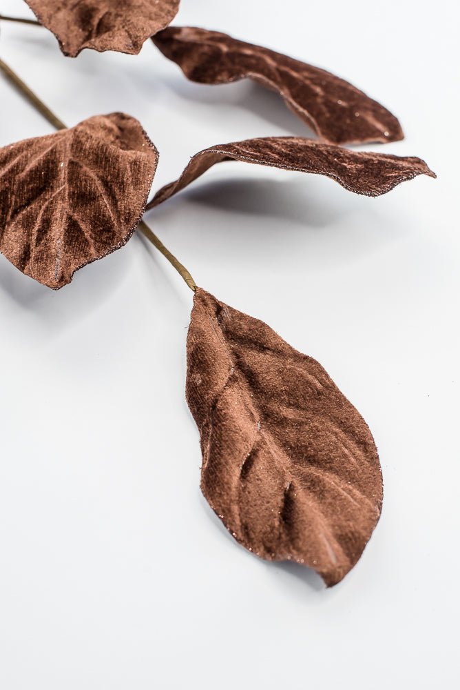 Artificial Chocolate Velvet Magnolia Leaves Spray - 30" - Greenery Market86787CHO