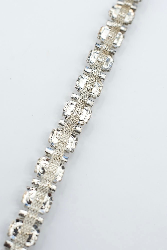 Artificial Clear Emerald Cut Crystal Chain Garland With Hooks - 36" - Greenery MarketAC520-CL