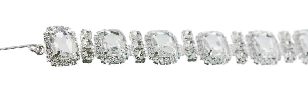 Artificial Clear Emerald Cut Crystal Chain Garland With Hooks - 36" - Greenery MarketAC520-CL