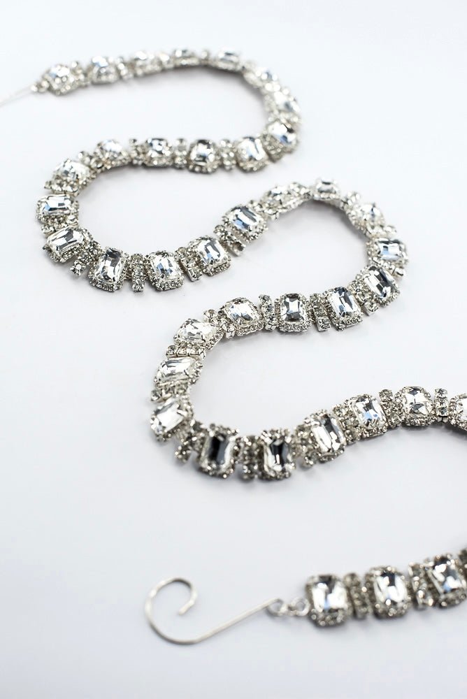 Artificial Clear Emerald Cut Crystal Chain Garland With Hooks - 36" - Greenery MarketAC520-CL