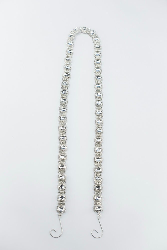 Artificial Clear Emerald Cut Crystal Chain Garland With Hooks - 36" - Greenery MarketAC520-CL