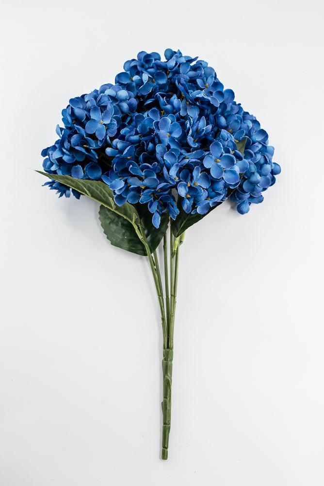 Artificial, Cobalt Blue, Hydrangea Bush - 19" - Greenery MarketArtificial Flora57328COBALT