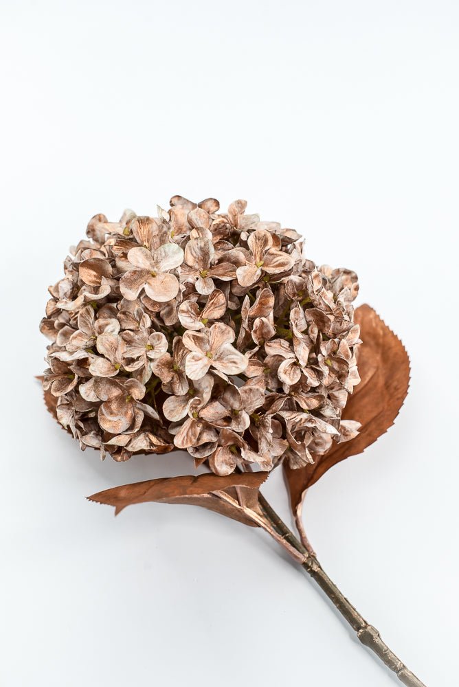 Artificial, Copper, Single Hydrangea Stem - 27" - Greenery MarketArtificial Flora85984-COPPER
