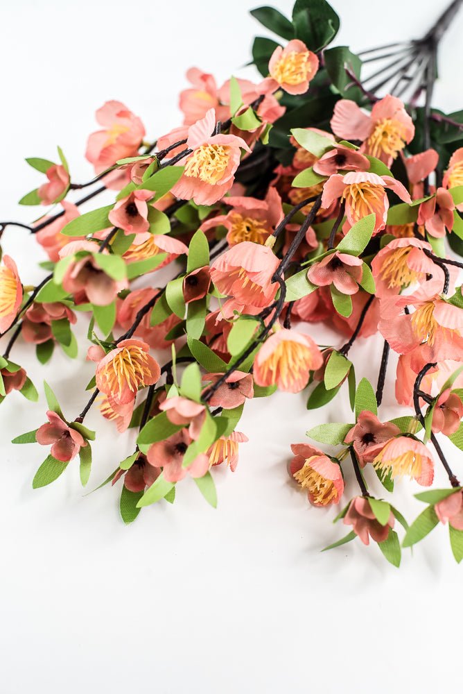 Artificial coral cherry blossom bush - Greenery MarketArtificial Flora35056co