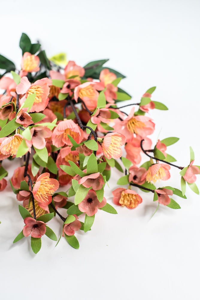 Artificial coral cherry blossom bush - Greenery MarketArtificial Flora35056co