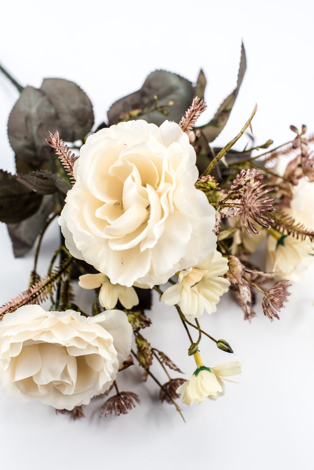 Artificial Cream Beige Rose Bush - 15" - Greenery MarketArtificial Flowers57452BE
