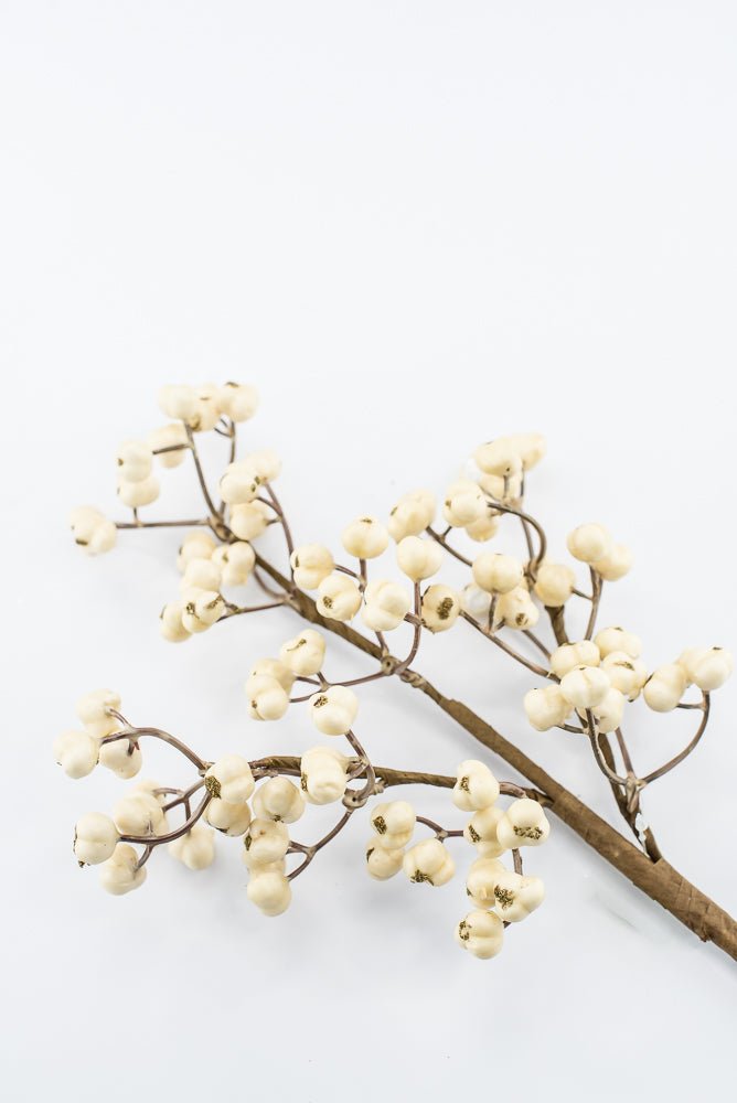 Artificial Cream Berry Pick - 16" - Greenery Market86813CM