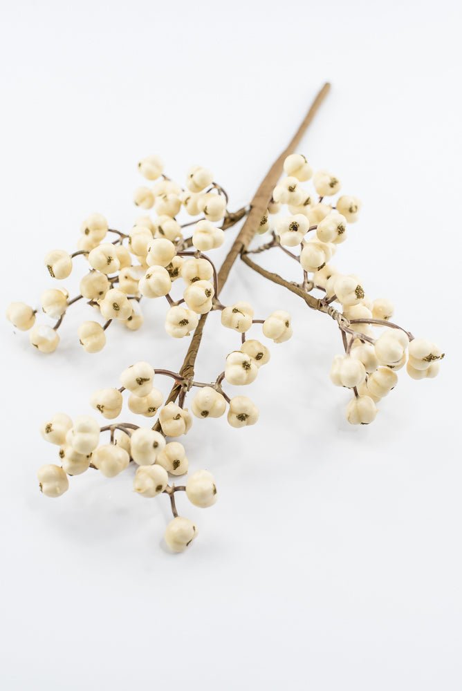 Artificial Cream Berry Pick - 16" - Greenery Market86813CM